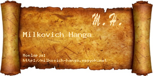 Milkovich Hanga névjegykártya